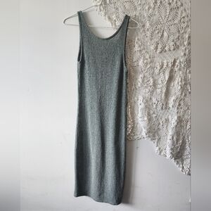 Midi shear knit beach cover up dress